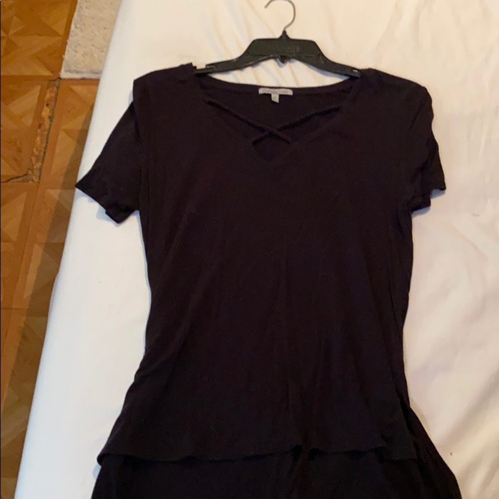 Black v neck shirt